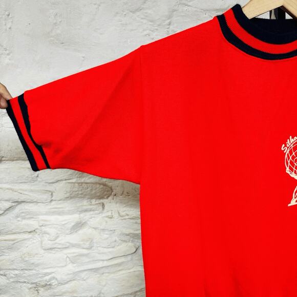 Springfoot Vtg 60s 70s Crewneck Sweatshirt Silhouette-National Spa Flocked Print - Picture 3 of 6